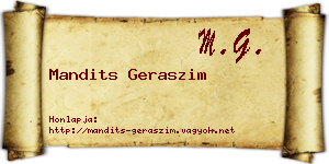 Mandits Geraszim névjegykártya